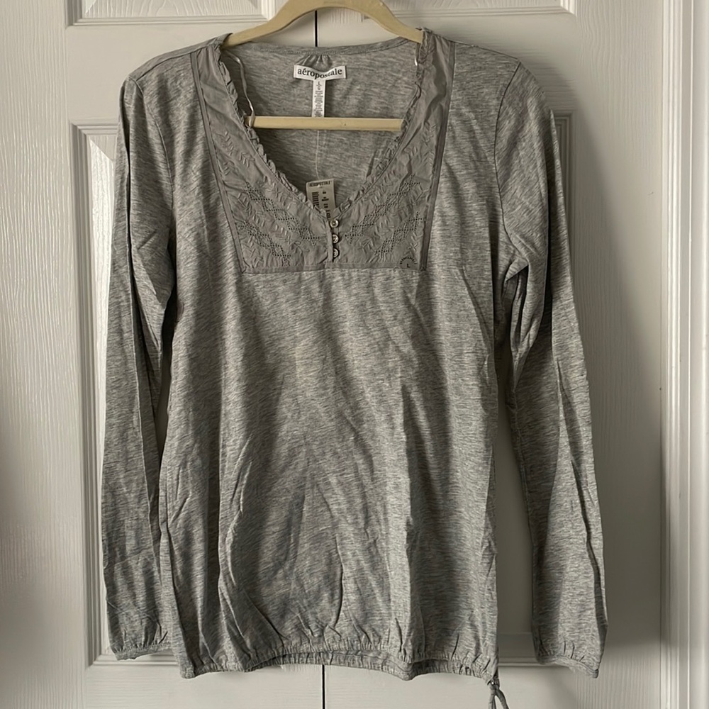 Aéropostale Long Sleeve Cinched Waist Top